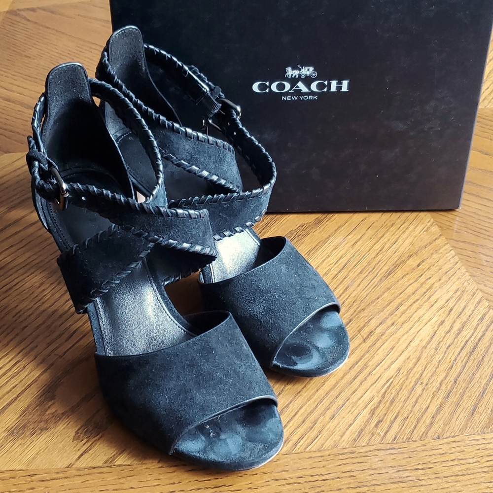 Coach Henny Suede / soft Lambskin Black 8m